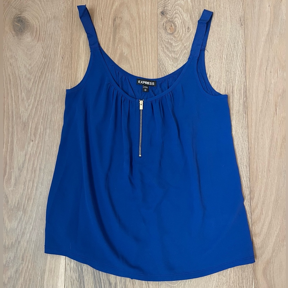 Royal blue zipper tank